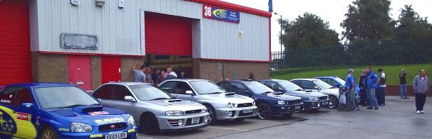 lots of subarus outside our premises